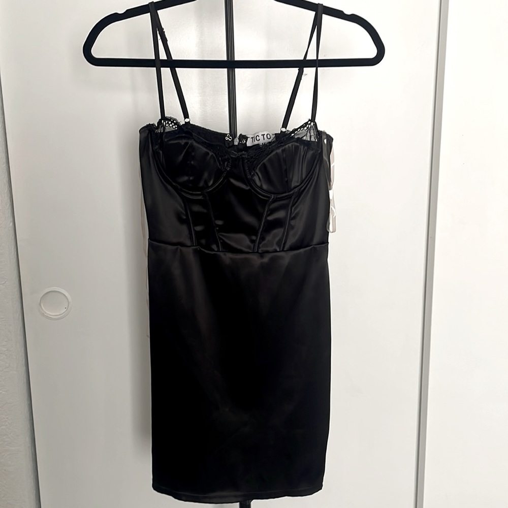 Black corset bodycon dress